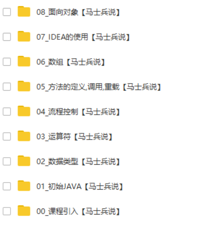 2020年最新 马士兵Java零基础入门到精通【完整资料】