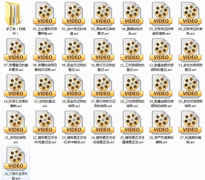 会计手工帐实操，资源教程下载